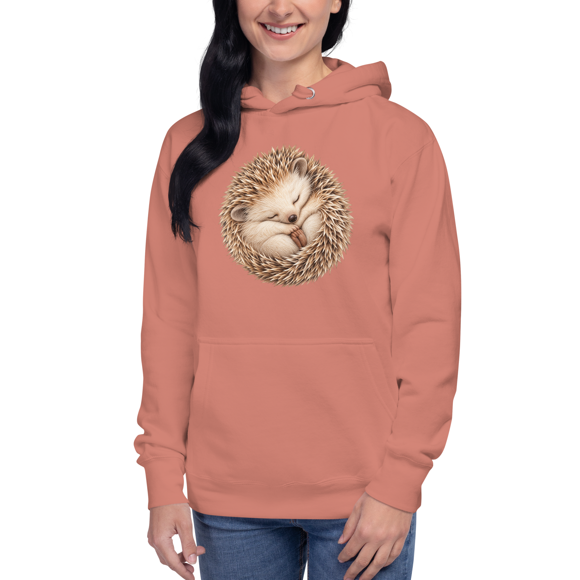 Cocoon Hedgehog on the Little Cocoon hoodie